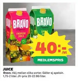 Coop BRAVO Juice erbjuda