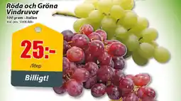 Extra Mjällby Stormarknad Röda och gröna vindruvor erbjuda