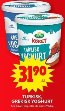 ICA Supermarket ARKA Köket turkisk grekisk yoghurt erbjuda