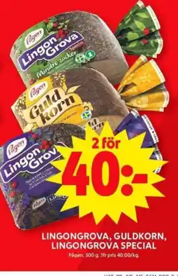 ICA Supermarket Pågen Lingongrova, guldkorn, lingongrova special erbjuda