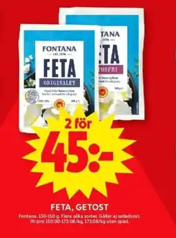 ICA Supermarket FONTANA Feta, getost erbjuda