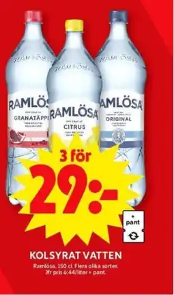 ICA Supermarket RAMLÖSA Kolsyrat vatten erbjuda