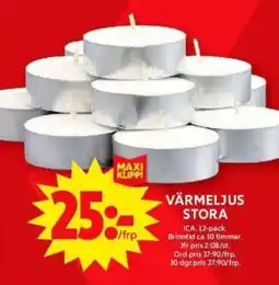 ICA Supermarket ICA Värmeljus stora erbjuda