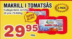 Nya Pulsen Makrill i tomatsås erbjuda