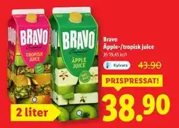 Lidl Bravo Äpple-/tropisk juice, SEK 38.9 erbjuda
