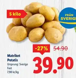 Lidl Matriket Potatis, SEK 39.9 erbjuda