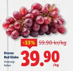 Lidl Druvor Red Globe, SEK 39.9 erbjuda