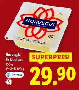 Lidl Norvegia Skivad ost, SEK 29.9 erbjuda