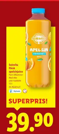 Lidl Solevita Färsk apelsinjuice, SEK 39.9 erbjuda