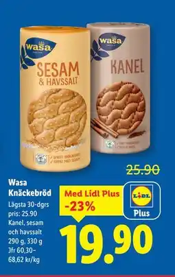 Lidl Wasa Knäckebröd, Pris i appen erbjuda