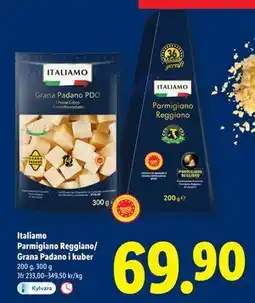 Lidl Italiamo Parmigiano Reggiano/ Grana Padano i kuber, SEK 69.9 erbjuda