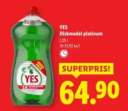 Lidl YES Diskmedel platinum, SEK 64.9 erbjuda