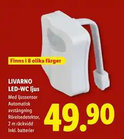 Lidl LIVARNO LED-WC ljus, SEK 49.9 erbjuda
