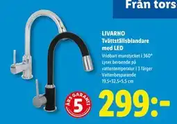 Lidl LIVARNO Tvättställsblandare med LED, SEK 299 erbjuda