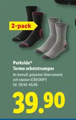 Lidl Parkside Termo arbetstrumpor, SEK 39.9 erbjuda