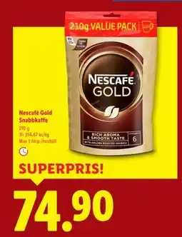 Lidl Nescafé Gold Snabbkaffe, SEK 74.9 erbjuda