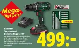 Lidl Parkside Starterset med borrskruvdragare, 20 V, SEK 499 erbjuda