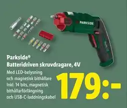 Lidl Parkside Batteridriven skruvdragare, 4V, SEK 179 erbjuda