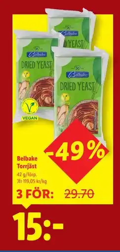 Lidl Belbake Torrjäst, SEK 15 erbjuda