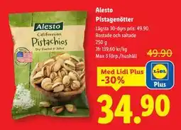 Lidl Alesto Pistagenötter, Pris i appen erbjuda