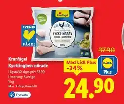 Lidl Kronfågel Kycklingben mörade, Pris i appen erbjuda