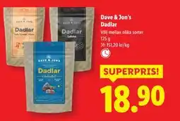 Lidl Dave & Jon’s Dadlar, SEK 18.9 erbjuda
