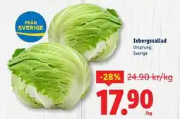 Lidl Isbergssallad, SEK 17.9 erbjuda