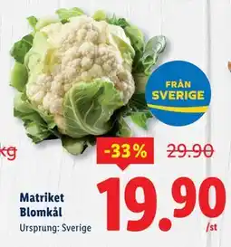 Lidl Matriket Blomkål, SEK 19.9 erbjuda