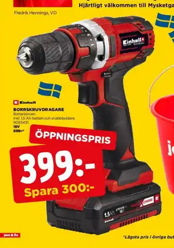 Jem&Fix Einhell borrskruvdragare erbjuda
