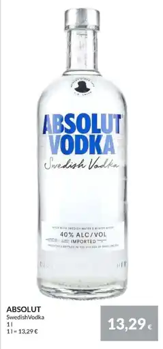 Nielsen Discount SWEDISH VODKA Absolut erbjuda