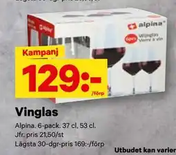 City Gross Vinglas, SEK 129 erbjuda