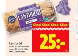 ICA Kvantum Fazer Lantbröd erbjuda