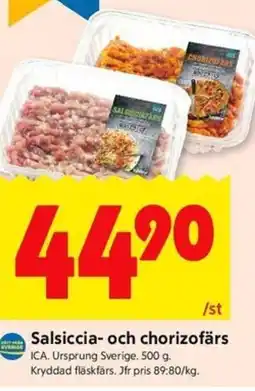 ICA Kvantum ICA Salsiccia- och chorizofärs erbjuda