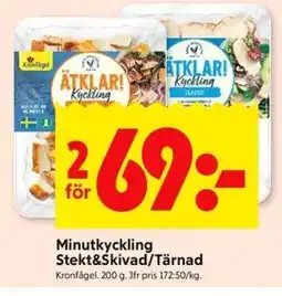 ICA Kvantum Kronfågel Minutkyckling Stekt&Skivad/Tärnad erbjuda