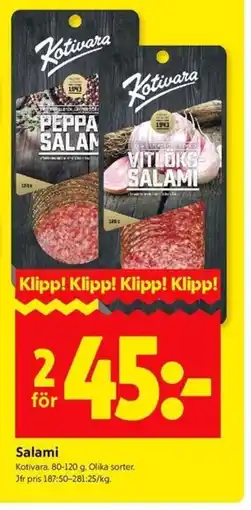 ICA Kvantum Kotivara Salami erbjuda