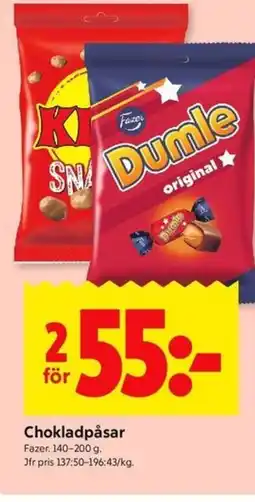 ICA Kvantum Fazer Chokladpåsar erbjuda