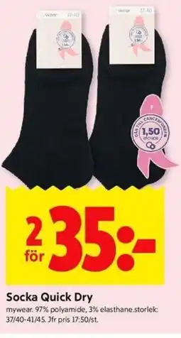 ICA Kvantum Socka Quick Dry erbjuda