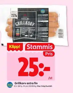 ICA Kvantum ICA Grillkorv extra fin erbjuda