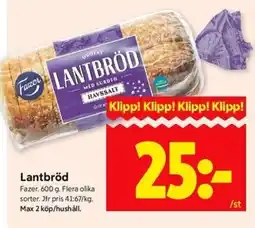 ICA Kvantum Fazer Lantbröd erbjuda