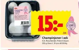 ICA Kvantum ICA Champinjoner i ask erbjuda