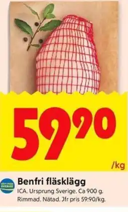 ICA Kvantum Benfri fläsklägg erbjuda