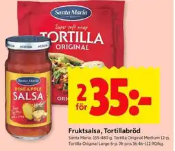 ICA Kvantum Santa Maria Fruktsalsa, Tortillabröd erbjuda