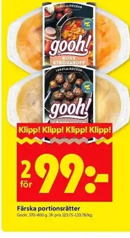 ICA Kvantum Gooh! Färska portionsrätter erbjuda