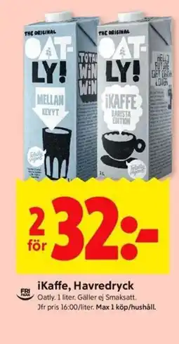 ICA Kvantum Oatly iKaffe, Havredryck erbjuda