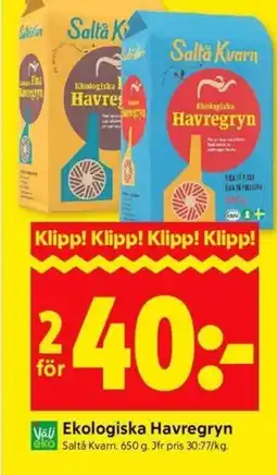 ICA Kvantum Saltå Kvarn Ekologiska Havregryn erbjuda