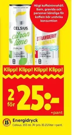 ICA Kvantum Celsius Energidryck erbjuda