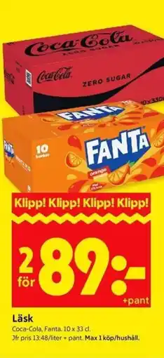ICA Kvantum Coca-Cola, Fanta Läsk erbjuda