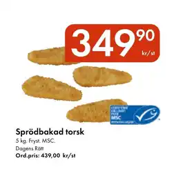 Snabbgross Sprödbakad torsk erbjuda