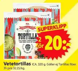 ICA Supermarket Vetetortillas erbjuda