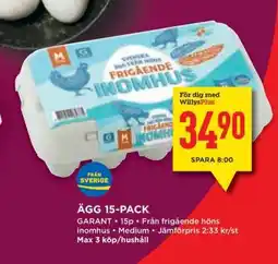 Willys Ägg 15-pack erbjuda